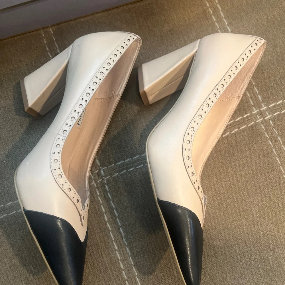Charles David two tone block heels